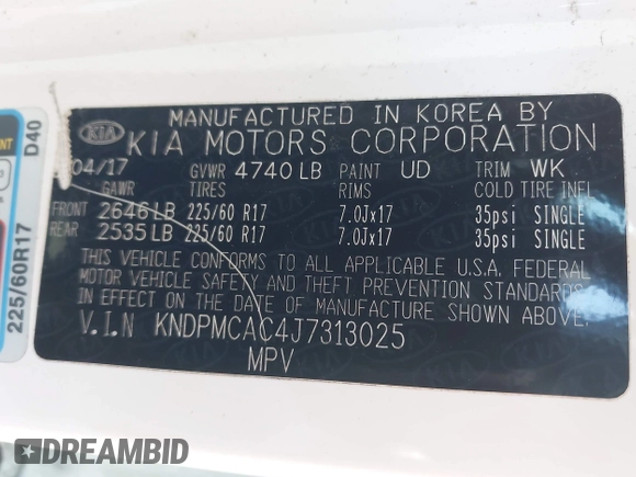 ✅ 2018 Kia Sportage LX • VIN: KNDPMCAC4J7313025 • Lot: 45101102. Wystawiony na IAAI z przebiegiem 97 785 mil. Bezpłatny archiwum sprzedaży aukcyjnych z USA i szczegółowy raport historii pojazdu na DreamBid. Zdjęcie 9.