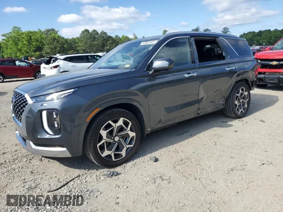 ✅ 2021 Hyundai Palisade Calligraphy • VIN: KM8R74HE0MU305972 • Лот: 57566165. Опубликован ранее на Copart с пробегом 61 147 миль. Бесплатный доступ к архиву аукционных продаж из США и подробный отчёт об истории автомобиля на DreamBid. Изображение 1.