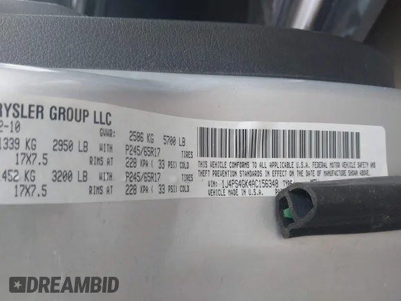 ✅ 2010 Jeep Grand Cherokee Laredo • VIN: 1J4PS4GK4AC156348 • Lot: 44997802. Listed on IAAI with 102,086 mi. Free auction sales archive from the USA and detailed vehicle history report at DreamBid. Image 9.