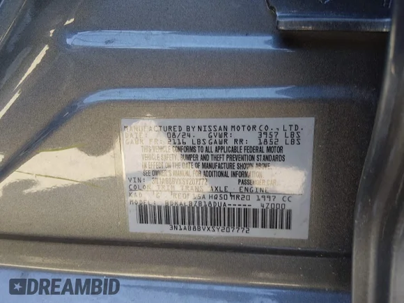 ✅ 2025 Nissan Sentra S • VIN: 3N1AB8BVXSY207772 • Лот: 45287789. Опубликован ранее на IAAI с пробегом 15 059 миль. Бесплатный доступ к архиву аукционных продаж из США и подробный отчёт об истории автомобиля на DreamBid. Изображение 9.