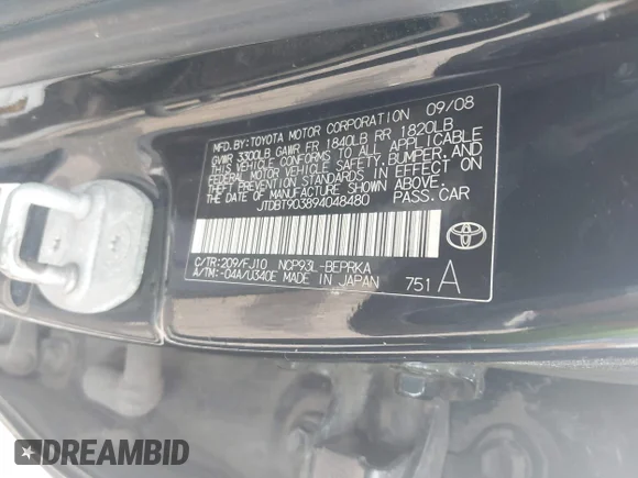 ✅ 2009 Toyota Yaris • VIN: JTDBT903894048480 • Лот: 45428058. Опубликован ранее на IAAI с пробегом Не указан. Бесплатный доступ к архиву аукционных продаж из США и подробный отчёт об истории автомобиля на DreamBid. Изображение 9.