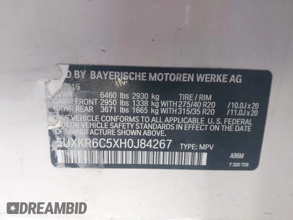 ✅ 2017 BMW X5 xDrive50i • VIN: 5UXKR6C5XH0J84267 • Лот: 44170017. Опубліковано раніше на IAAI з пробігом 94 000 миль. Безкоштовний доступ до архіву аукціонних продажів зі США та докладний звіт про історію автомобіля на DreamBid. Зображення 9.