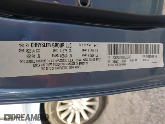 ✅ 2011 Chrysler 300 Limited • VIN: 2C3CA5CG6BH559703 • Lot: 43825611. Listed on IAAI with 195,364 mi. Free auction sales archive from the USA and detailed vehicle history report at DreamBid. Image 9.