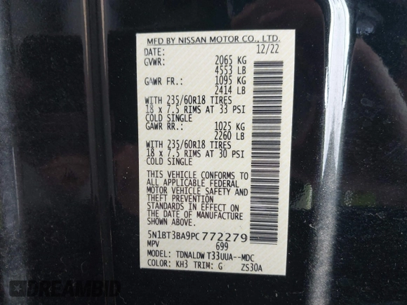 ✅ 2023 Nissan Rogue SV • VIN: 5N1BT3BA9PC772279 • Lot: 44685529. Wystawiony na IAAI z przebiegiem 92 872 mil. Bezpłatny archiwum sprzedaży aukcyjnych z USA i szczegółowy raport historii pojazdu na DreamBid. Zdjęcie 9.