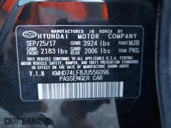 ✅ 2018 Hyundai Elantra SE • VIN: KMHD74LF8JU556096 • Lot: 66666132. Wystawiony na Copart z przebiegiem 64 847 mil. Bezpłatny archiwum sprzedaży aukcyjnych z USA i szczegółowy raport historii pojazdu na DreamBid. Zdjęcie 10.