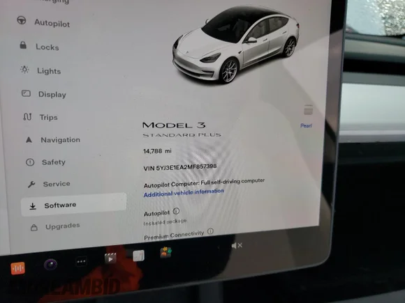 ✅ 2021 Tesla Model 3 Standard Range Plus • VIN: 5YJ3E1EA2MF857398 • Лот: 41852953. Опубліковано раніше на Copart з пробігом 14 788 миль. Безкоштовний доступ до архіву аукціонних продажів зі США та докладний звіт про історію автомобіля на DreamBid. Зображення 9.