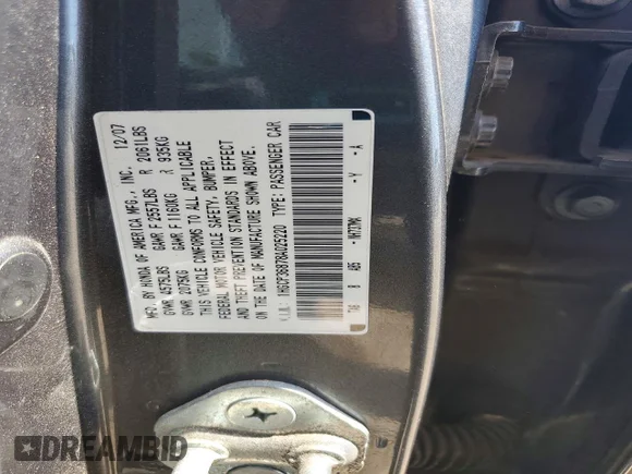 ✅ 2008 Honda Accord EX-L • VIN: 1HGCP36878A025220 • Lot: 52294426. Wystawiony na Copart z przebiegiem 243 997 mil. Bezpłatny archiwum sprzedaży aukcyjnych z USA i szczegółowy raport historii pojazdu na DreamBid. Zdjęcie 12.