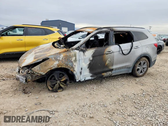 ✅ 2015 Hyundai Santa Fe GLS • VIN: KM8SMDHF4FU090618 • Lot: 76640495. Listed on Copart with Not provided. Free auction sales archive from the USA and detailed vehicle history report at DreamBid. Image 1.