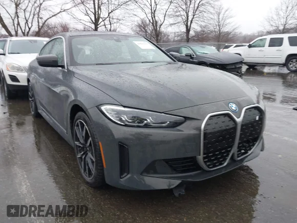 ✅ 2024 BMW i4 eDrive35 • VIN: WBY43AW06RFS55458 • Lot: 44506119. Wystawiony na IAAI z przebiegiem 23 889 mil. Bezpłatny archiwum sprzedaży aukcyjnych z USA i szczegółowy raport historii pojazdu na DreamBid. Zdjęcie 1.
