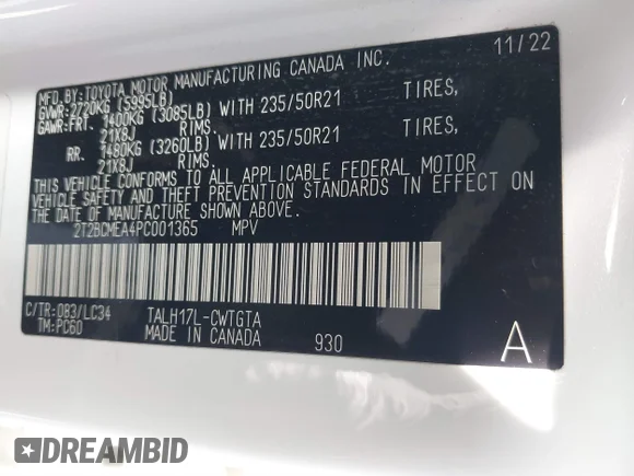 ✅ 2023 Lexus RX 500h F Sport Performance • VIN: 2T2BCMEA4PC001365 • Lot: 41488109. Wystawiony na IAAI z przebiegiem 32 345 mil. Bezpłatny archiwum sprzedaży aukcyjnych z USA i szczegółowy raport historii pojazdu na DreamBid. Zdjęcie 9.