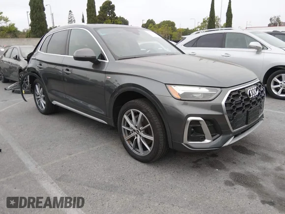 ✅ 2022 Audi Q5 S line Premium Plus • VIN: WA1E2AFY3N2009753 • Lot: 45075513. Listed on IAAI with 23,847 mi. Free auction sales archive from the USA and detailed vehicle history report at DreamBid. Image 1.