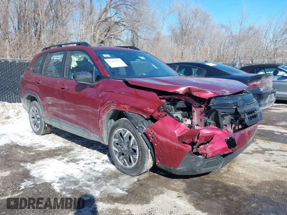 ✅ 2025 Subaru Forester • VIN: JF2SLDAC7SH415841 • Лот: 41605295. Опубліковано раніше на IAAI з пробігом 15 440 миль. Безкоштовний доступ до архіву аукціонних продажів зі США та докладний звіт про історію автомобіля на DreamBid. Зображення 1.