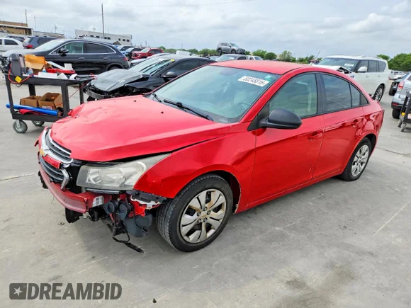 ✅ 2015 Chevrolet Cruze LS • VIN: 1G1PA5SH0F7165616 • Lot: 50248816. Listed on Copart with 159,458 mi. Free auction sales archive from the USA and detailed vehicle history report at DreamBid. Image 1.