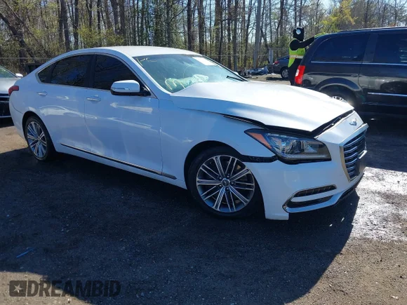 ✅ 2018 Genesis G80 3.8L • VIN: KMHGN4JE4JU216537 • Lot: 44778604. Listed on IAAI with 121,861 mi. Free auction sales archive from the USA and detailed vehicle history report at DreamBid. Image 1.