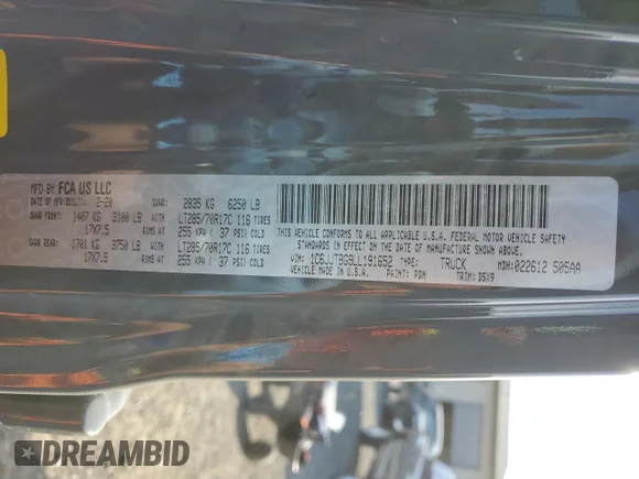 ✅ 2020 Jeep Gladiator Rubicon • VIN: 1C6JJTBG9LL191652 • Lot: 73318104. Listed on Copart with 107,665 mi. Free auction sales archive from the USA and detailed vehicle history report at DreamBid. Image 12.