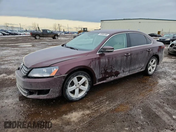✅ 2013 Volkswagen Passat SE • VIN: 1VWBH7A32DC027074 • Lot: 75566195. Listed on Copart with 164,899 km. Free auction sales archive from the USA and detailed vehicle history report at DreamBid. Image 1.