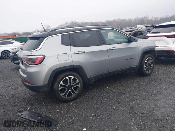 ✅ 2022 Jeep Compass Limited • VIN: 3C4NJDCB9NT162033 • Lot: 43794648. Wystawiony na IAAI z przebiegiem 76 038 mil. Bezpłatny archiwum sprzedaży aukcyjnych z USA i szczegółowy raport historii pojazdu na DreamBid. Zdjęcie 4.