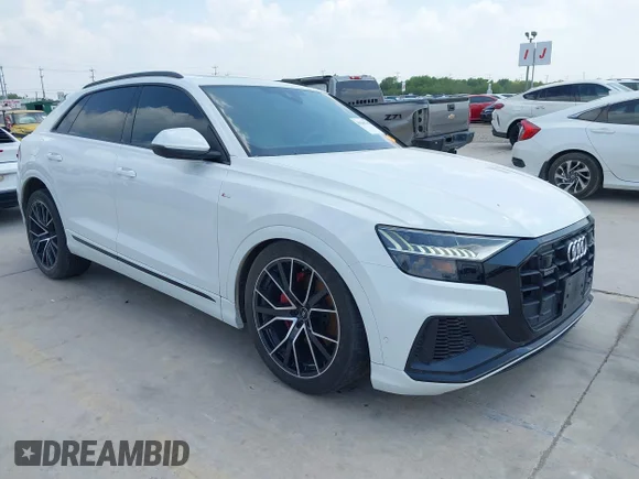 ✅ 2022 Audi Q8 Prestige • VIN: WA1FVBF14ND024335 • Lot: 45260238. Wystawiony na IAAI z przebiegiem 58 805 mil. Bezpłatny archiwum sprzedaży aukcyjnych z USA i szczegółowy raport historii pojazdu na DreamBid. Zdjęcie 1.
