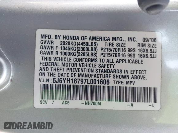 ✅ 2007 Honda Element EX • VIN: 5J6YH18797L001606 • Лот: 43361579. Опубліковано раніше на IAAI з пробігом 166 079 миль. Безкоштовний доступ до архіву аукціонних продажів зі США та докладний звіт про історію автомобіля на DreamBid. Зображення 9.