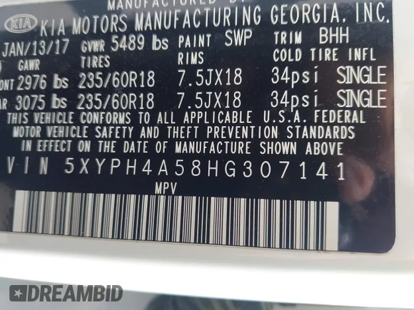 ✅ 2017 Kia Sorento EX • VIN: 5XYPH4A58HG307141 • Лот: 44891638. Опубліковано раніше на IAAI з пробігом 116 017 миль. Безкоштовний доступ до архіву аукціонних продажів зі США та докладний звіт про історію автомобіля на DreamBid. Зображення 9.
