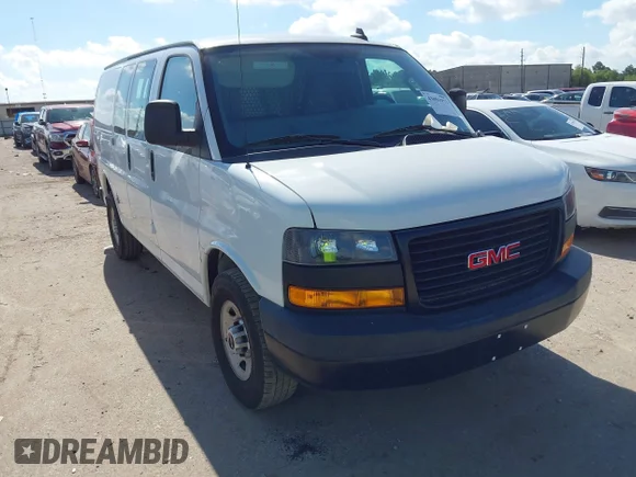 ✅ 2021 GMC Savana Cargo • VIN: 1GTW7AFP4M1155246 • Lot: 43003977. Listed on IAAI with 110,947 mi. Free auction sales archive from the USA and detailed vehicle history report at DreamBid. Image 1.