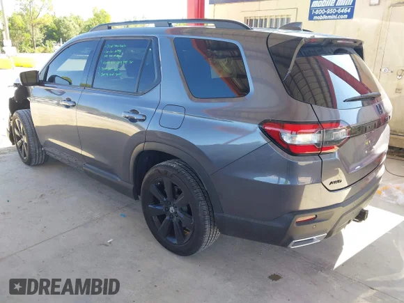 ✅ 2025 Honda Pilot Black Edition • VIN: 5FNYG1H93SB044182 • Lot: 42997767. Listed on IAAI with 6,351 mi. Free auction sales archive from the USA and detailed vehicle history report at DreamBid. Image 3.