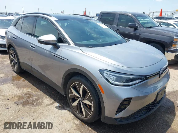 ✅ 2023 Volkswagen ID.4 Pro S • VIN: 1V2FMPE88PC015195 • Lot: 42956018. Listed on IAAI with 17,559 mi. Free auction sales archive from the USA and detailed vehicle history report at DreamBid. Image 1.