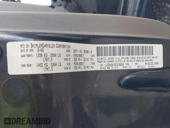 ✅ 2005 Jeep Grand Cherokee Laredo • VIN: 1J4GR48K45C630850 • Лот: 44910295. Опубликован ранее на IAAI с пробегом 161 570 миль. Бесплатный доступ к архиву аукционных продаж из США и подробный отчёт об истории автомобиля на DreamBid. Изображение 9.
