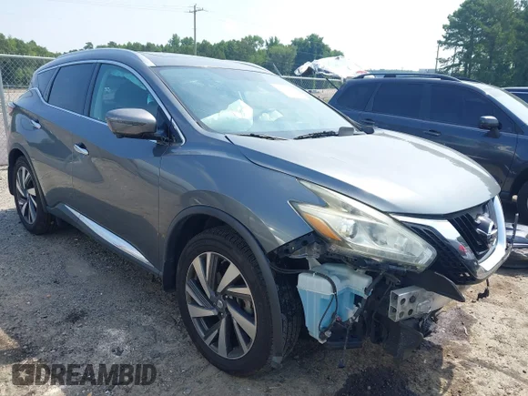 ✅ 2016 Nissan Murano SV • VIN: 5N1AZ2MH9GN145228 • Lot: 42558056. Listed on IAAI with 124,702 mi. Free auction sales archive from the USA and detailed vehicle history report at DreamBid. Image 1.