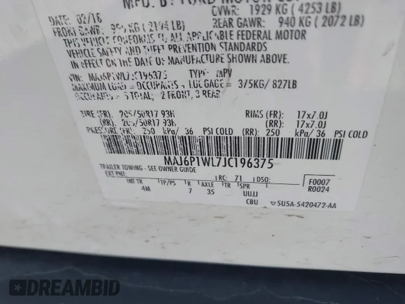 ✅ 2018 Ford EcoSport Titanium • VIN: MAJ6P1WL7JC196375 • Лот: 44862800. Опубліковано раніше на IAAI з пробігом 98 464 миль. Безкоштовний доступ до архіву аукціонних продажів зі США та докладний звіт про історію автомобіля на DreamBid. Зображення 9.