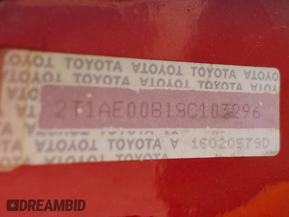 ✅ 1995 Toyota Corolla • VIN: 2T1AE00B1SC103296 • Lot: 45084297. Wystawiony na IAAI z przebiegiem 194 724 mil. Bezpłatny archiwum sprzedaży aukcyjnych z USA i szczegółowy raport historii pojazdu na DreamBid. Zdjęcie 9.
