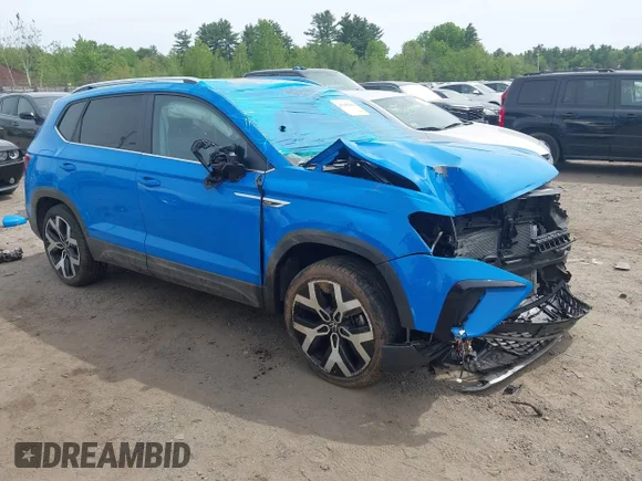 ✅ 2022 Volkswagen Taos SEL • VIN: 3VV2X7B26NM042593 • Lot: 45185481. Listed on IAAI with 67,248 mi. Free auction sales archive from the USA and detailed vehicle history report at DreamBid. Image 1.