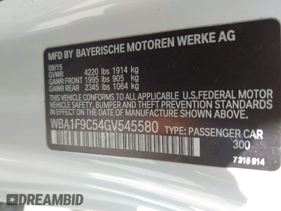 ✅ 2016 BMW 2 Series 228i • VIN: WBA1F9C54GV545580 • Лот: 42195177. Опубліковано раніше на IAAI з пробігом 121 152 миль. Безкоштовний доступ до архіву аукціонних продажів зі США та докладний звіт про історію автомобіля на DreamBid. Зображення 9.