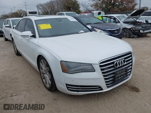 ✅ 2013 Audi A8 3.0L • VIN: WAURGAFD4DN020843 • Lot: 41690068. Listed on IAAI with 165,178 mi. Free auction sales archive from the USA and detailed vehicle history report at DreamBid. Image 1.