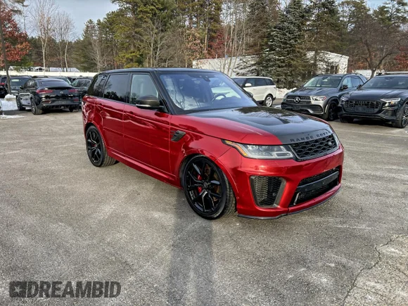✅ 2021 Land Rover Range Rover Sport SVR • VIN: SALWZ2RE6MA752269 • Lot: 96627785. Wystawiony na Copart z przebiegiem 91 617 mil. Bezpłatny archiwum sprzedaży aukcyjnych z USA i szczegółowy raport historii pojazdu na DreamBid. Zdjęcie 1.