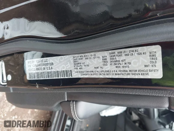 ✅ 2024 Jeep Grand Cherokee Altitude • VIN: 1C4RJHAG5R8931008 • Lot: 44486914. Wystawiony na IAAI z przebiegiem 23 655 mil. Bezpłatny archiwum sprzedaży aukcyjnych z USA i szczegółowy raport historii pojazdu na DreamBid. Zdjęcie 9.