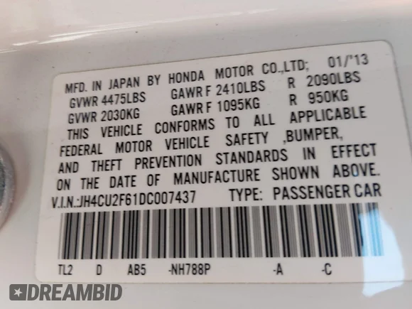✅ 2013 Acura TSX Technology • VIN: JH4CU2F61DC007437 • Лот: 44920315. Опубликован ранее на IAAI с пробегом 153 528 миль. Бесплатный доступ к архиву аукционных продаж из США и подробный отчёт об истории автомобиля на DreamBid. Изображение 9.