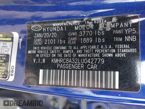 ✅ 2020 Hyundai Venue SEL • VIN: KMHRC8A32LU042779 • Lot: 41524933. Wystawiony na IAAI z przebiegiem 111 579 mil. Bezpłatny archiwum sprzedaży aukcyjnych z USA i szczegółowy raport historii pojazdu na DreamBid. Zdjęcie 9.