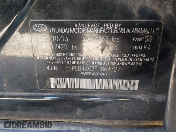 ✅ 2014 Hyundai Sonata GLS • VIN: 5NPEB4AC7EH864327 • Lot: 44833143. Wystawiony na IAAI z przebiegiem 189 532 mil. Bezpłatny archiwum sprzedaży aukcyjnych z USA i szczegółowy raport historii pojazdu na DreamBid. Zdjęcie 9.