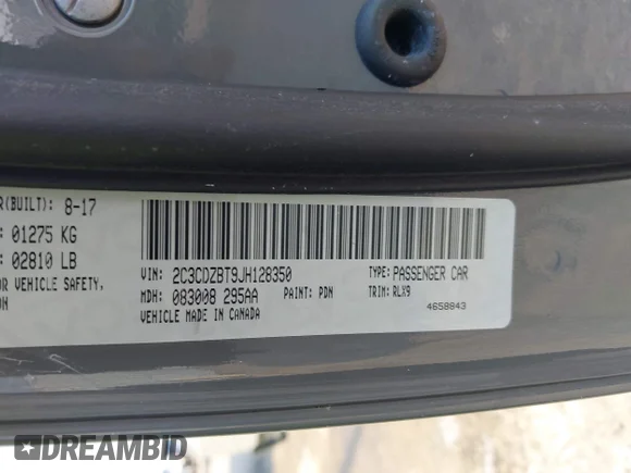 ✅ 2018 Dodge Challenger R/T • VIN: 2C3CDZBT9JH128350 • Lot: 43209044. Listed on IAAI with 60,231 mi. Free auction sales archive from the USA and detailed vehicle history report at DreamBid. Image 9.