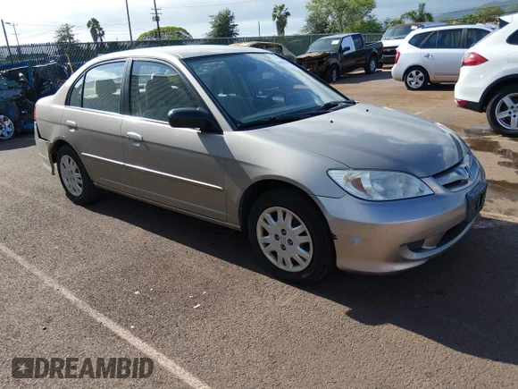 ✅ 2005 Honda Civic LX • VIN: 2HGES16535H524126 • Lot: 44867909. Listed on IAAI with 134,686 mi. Free auction sales archive from the USA and detailed vehicle history report at DreamBid. Image 1.