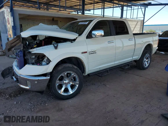 ✅ 2018 Ram 1500 Laramie • VIN: 1C6RR7VM6JS258313 • Lot: 82324565. Listed on Copart with 155,356 mi. Free auction sales archive from the USA and detailed vehicle history report at DreamBid. Image 1.