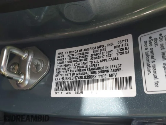 ✅ 2011 Honda CR-V EX-L • VIN: 5J6RE3H74BL039052 • Lot: 44146754. Wystawiony na IAAI z przebiegiem 60 819 mil. Bezpłatny archiwum sprzedaży aukcyjnych z USA i szczegółowy raport historii pojazdu na DreamBid. Zdjęcie 9.