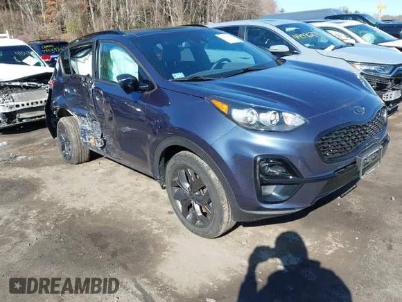 ✅ 2022 Kia Sportage Nightfall • VIN: KNDP6CAC8N7018865 • Lot: 44561878. Listed on IAAI with 69,865 mi. Free auction sales archive from the USA and detailed vehicle history report at DreamBid. Image 1.