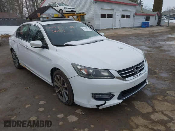 ✅ 2013 Honda Accord Sport • VIN: 1HGCR2F51DA233372 • Lot: 44958009. Listed on IAAI with 170,420 mi. Free auction sales archive from the USA and detailed vehicle history report at DreamBid. Image 1.