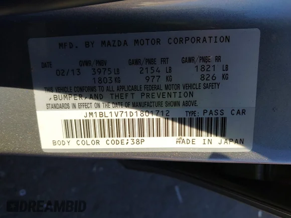 ✅ 2013 Mazda 3 i Touring • VIN: JM1BL1V71D1801712 • Лот: 44148473. Опубліковано раніше на IAAI з пробігом 143 063 миль. Безкоштовний доступ до архіву аукціонних продажів зі США та докладний звіт про історію автомобіля на DreamBid. Зображення 9.