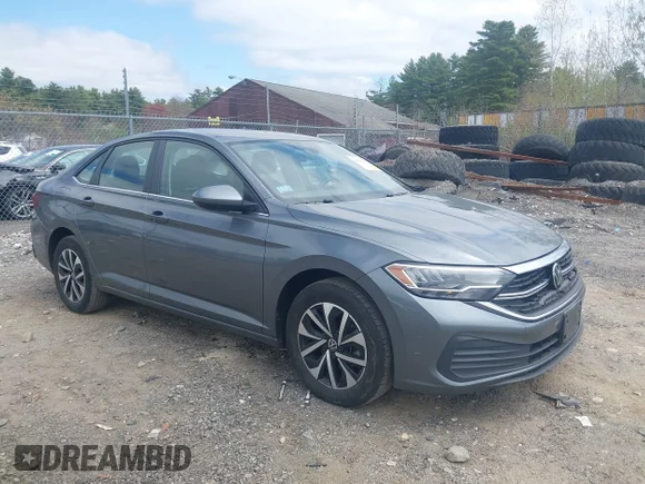 ✅ 2024 Volkswagen Jetta S • VIN: 3VW5M7BUXRM092793 • Lot: 44988149. Listed on IAAI with 40,644 mi. Free auction sales archive from the USA and detailed vehicle history report at DreamBid. Image 1.