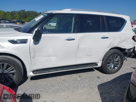 ✅ 2024 Infiniti QX80 Luxe • VIN: JN8AZ2AF9R9765066 • Lot: 42038748. Wystawiony na IAAI z przebiegiem 38 508 mil. Bezpłatny archiwum sprzedaży aukcyjnych z USA i szczegółowy raport historii pojazdu na DreamBid. Zdjęcie 6.