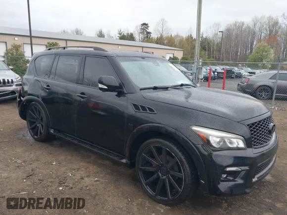 ✅ 2016 Infiniti QX80 • VIN: JN8AZ2NE2G9126042 • Lot: 44724567. Listed on IAAI with 165,608 mi. Free auction sales archive from the USA and detailed vehicle history report at DreamBid. Image 1.