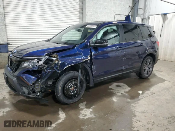 ✅ 2021 Honda Passport EX-L • VIN: 5FNYF8H56MB037058 • Lot: 68900085. Listed on Copart with 48,456 mi. Free auction sales archive from the USA and detailed vehicle history report at DreamBid. Image 1.